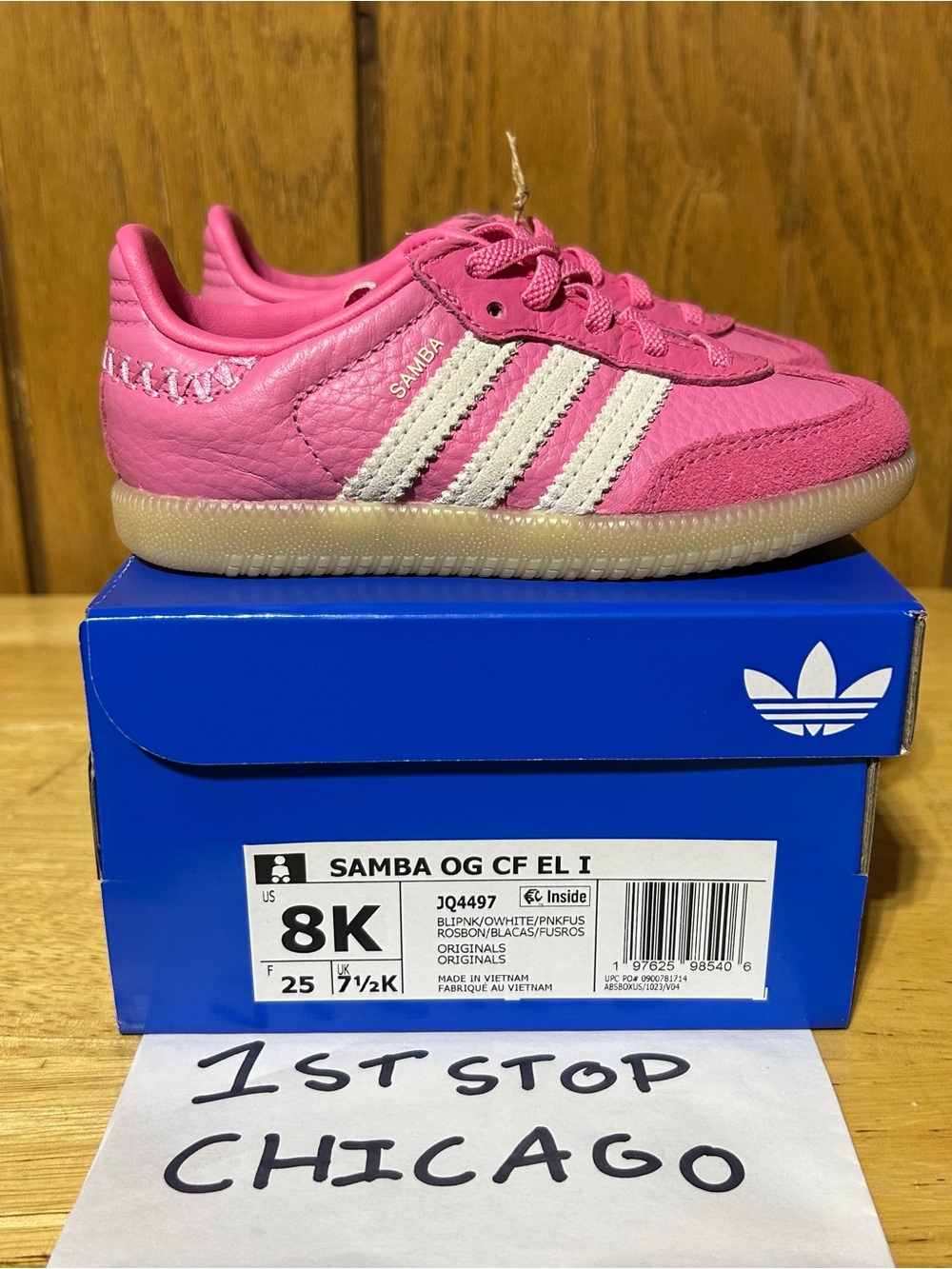 Adidas Originals Samba Pink Girls Athleisure JQ4497 TD Toddler Size 8K NEW